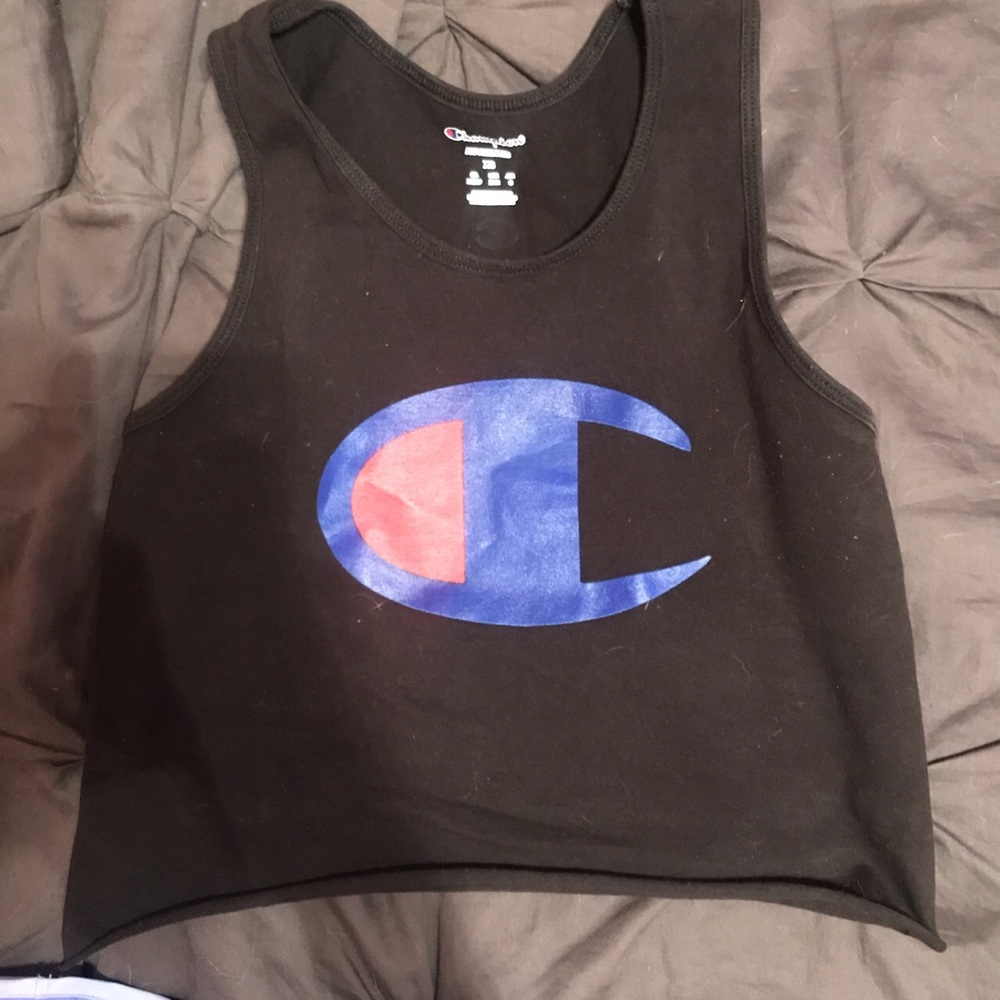 Champion thrifted cropped tank top